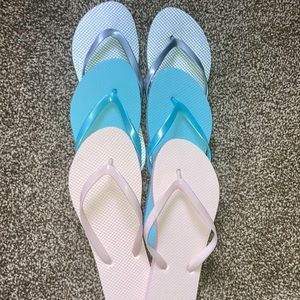 3-Pack Bundle Pastel Women’s Flipflops Size M 7/8